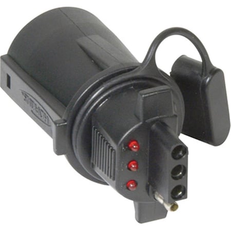 Pinpoint Plug-In Simple LED Adapter - 7 RV Blade to 4 Flat with LED Test Light - Model No. 37345 PI3668840